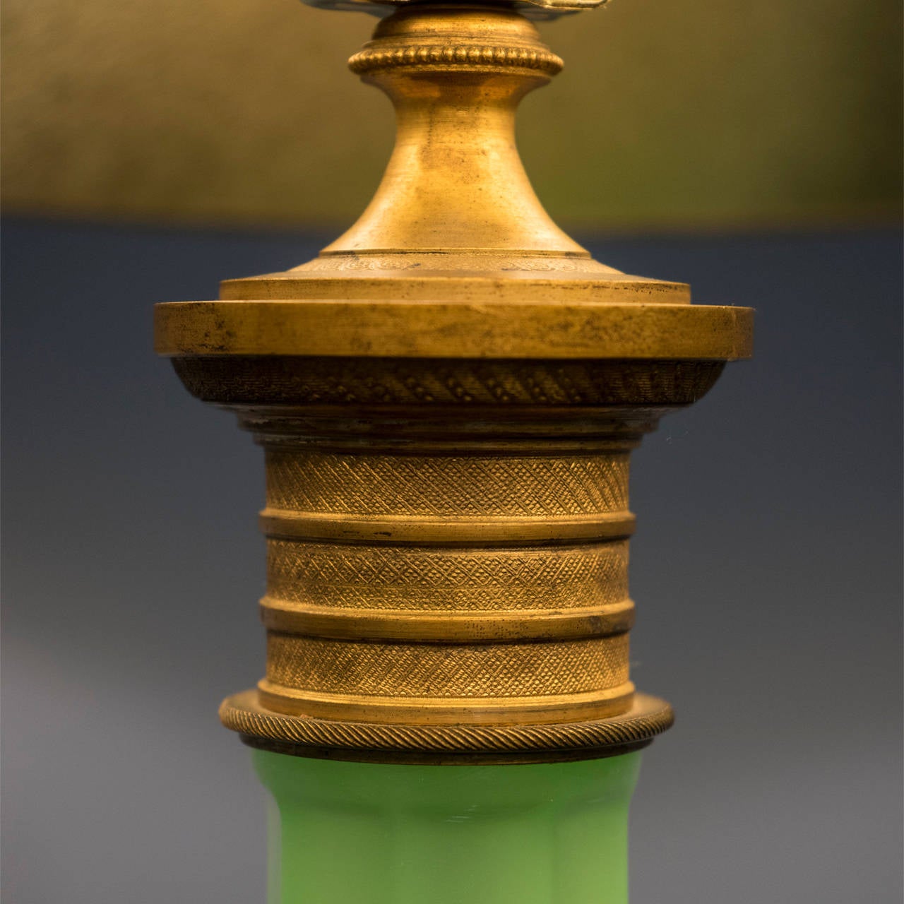19th Century Apple Green Opaline Lamp