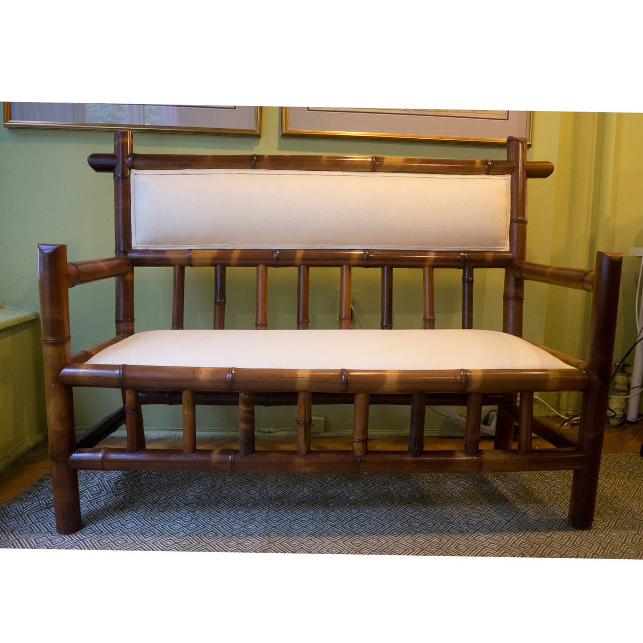 French Pair of 19th Century Bamboo Benches For Sale