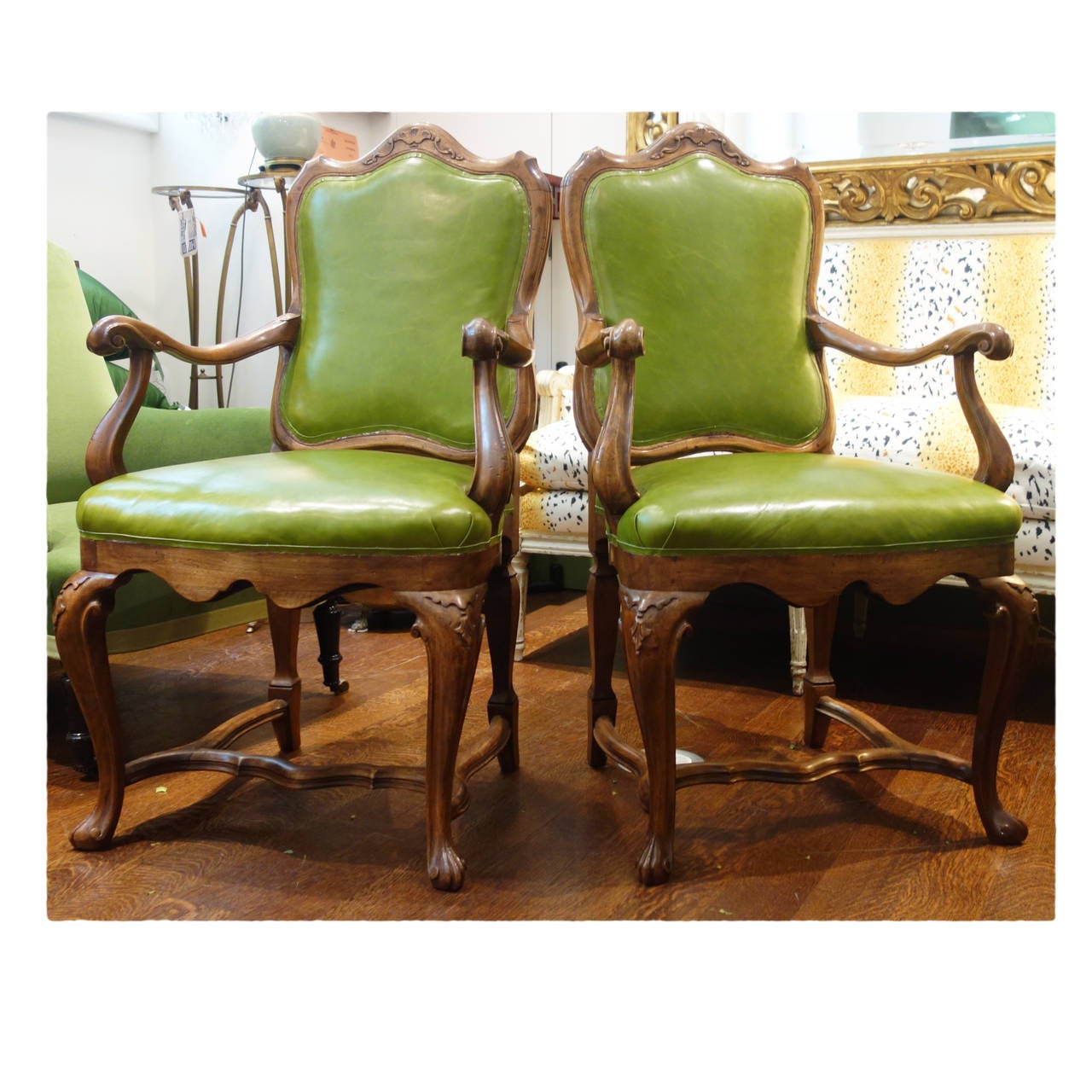 Pair of 18th Century Italian Walnut Armchairs