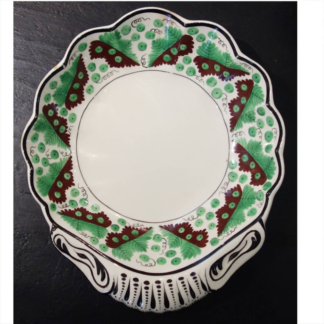 Hand-Painted 19th Century Spode Creamware Partial Dinner Service For Sale