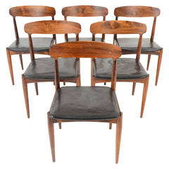 Set of Six Johannes Andersen Dining Chairs in Rosewood