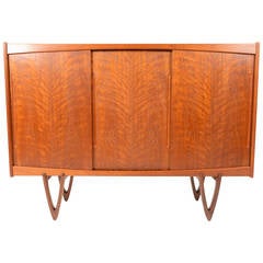 Danish Modern Tall V-Legged Teak Credenza