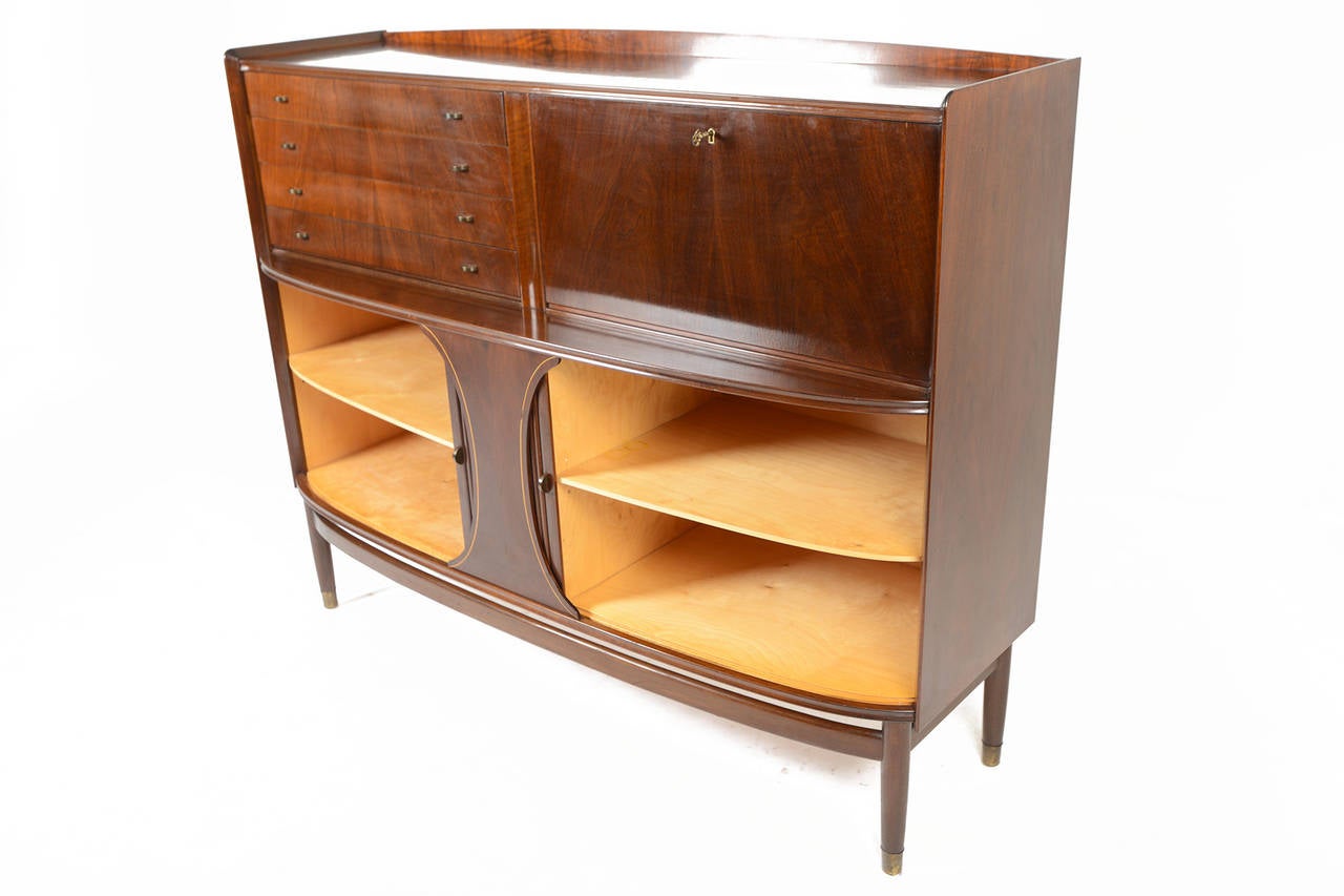 1940s Danish Modern Bow Front Sideboard in Mahogany 2