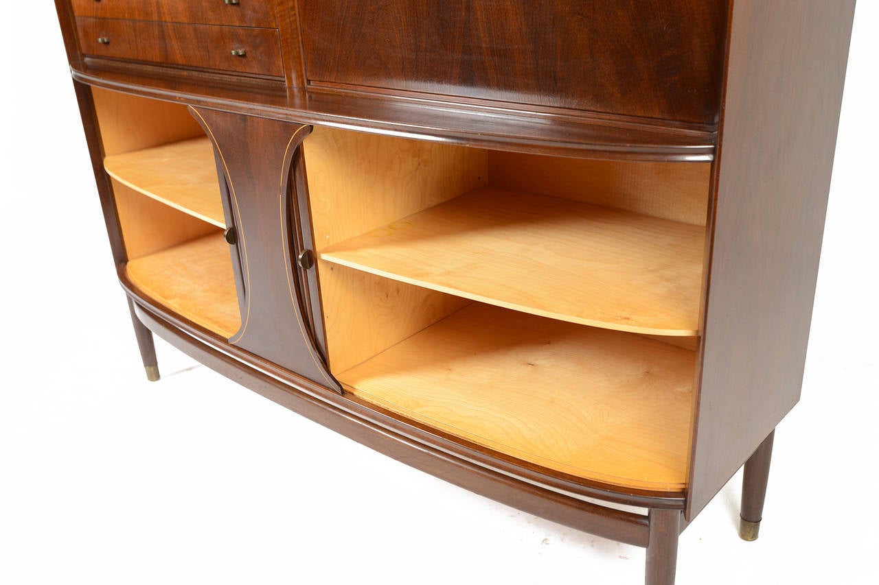 1940s Danish Modern Bow Front Sideboard in Mahogany 3