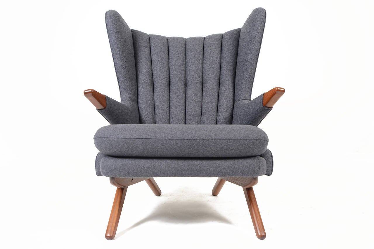 Svend Skipper Model 91 Lounge Chair in Taupe Wool 1