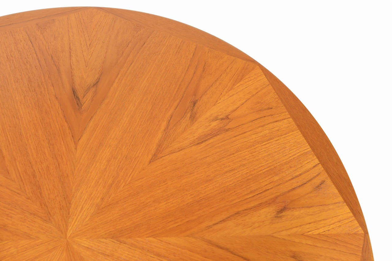 Mid-Century Modern Starburst Round Coffee Table in Teak by Spottrup Møbelfabrik