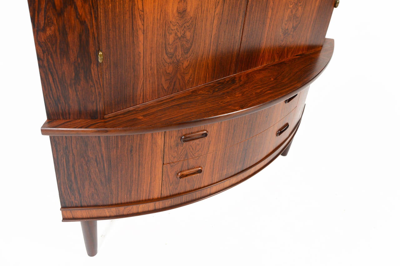 Danish Modern Bow Edge Corner Cabinet in Brazilian Rosewood 4