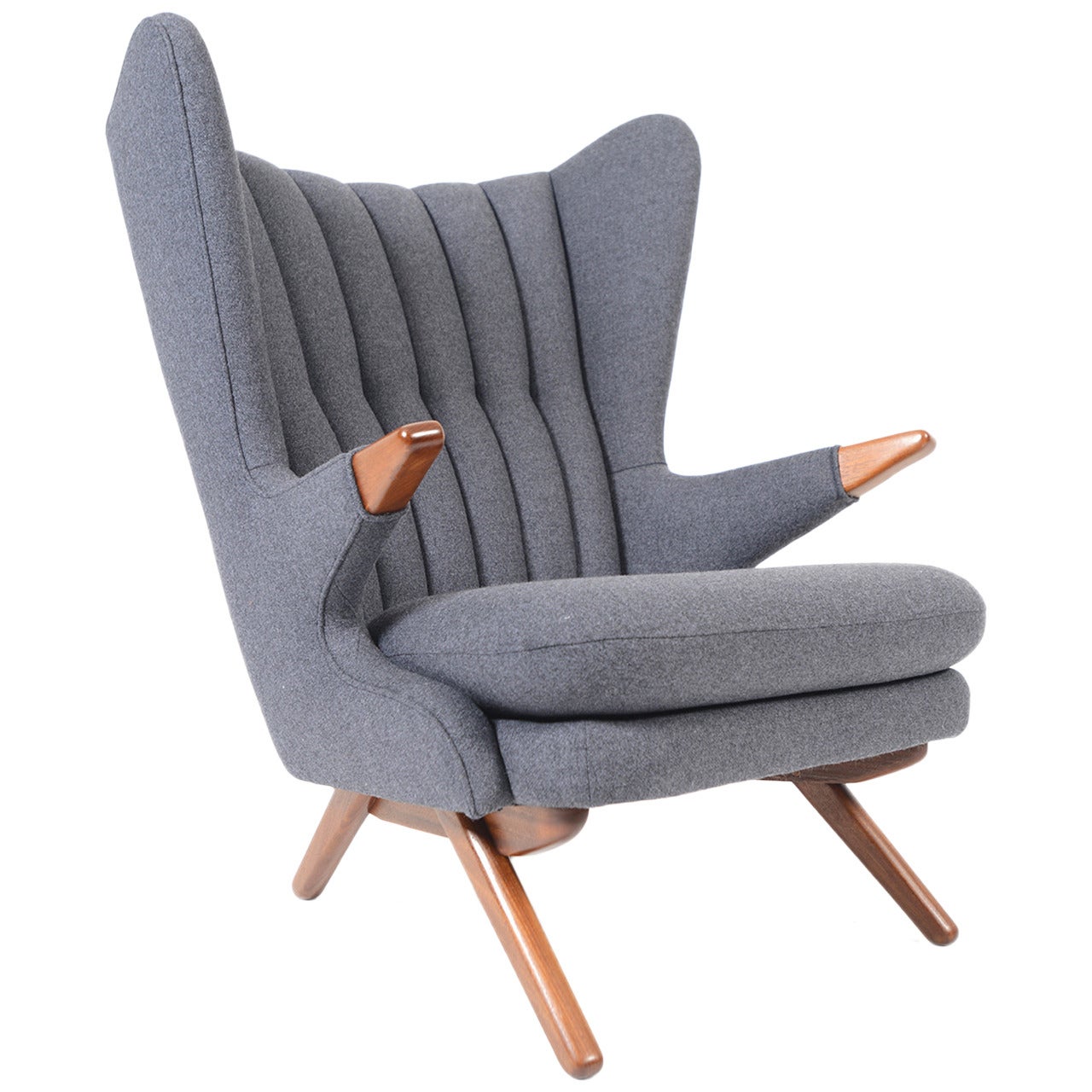 Svend Skipper Model 91 Lounge Chair in Taupe Wool