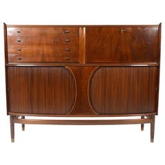 1940s Danish Modern Bow Front Sideboard in Mahogany