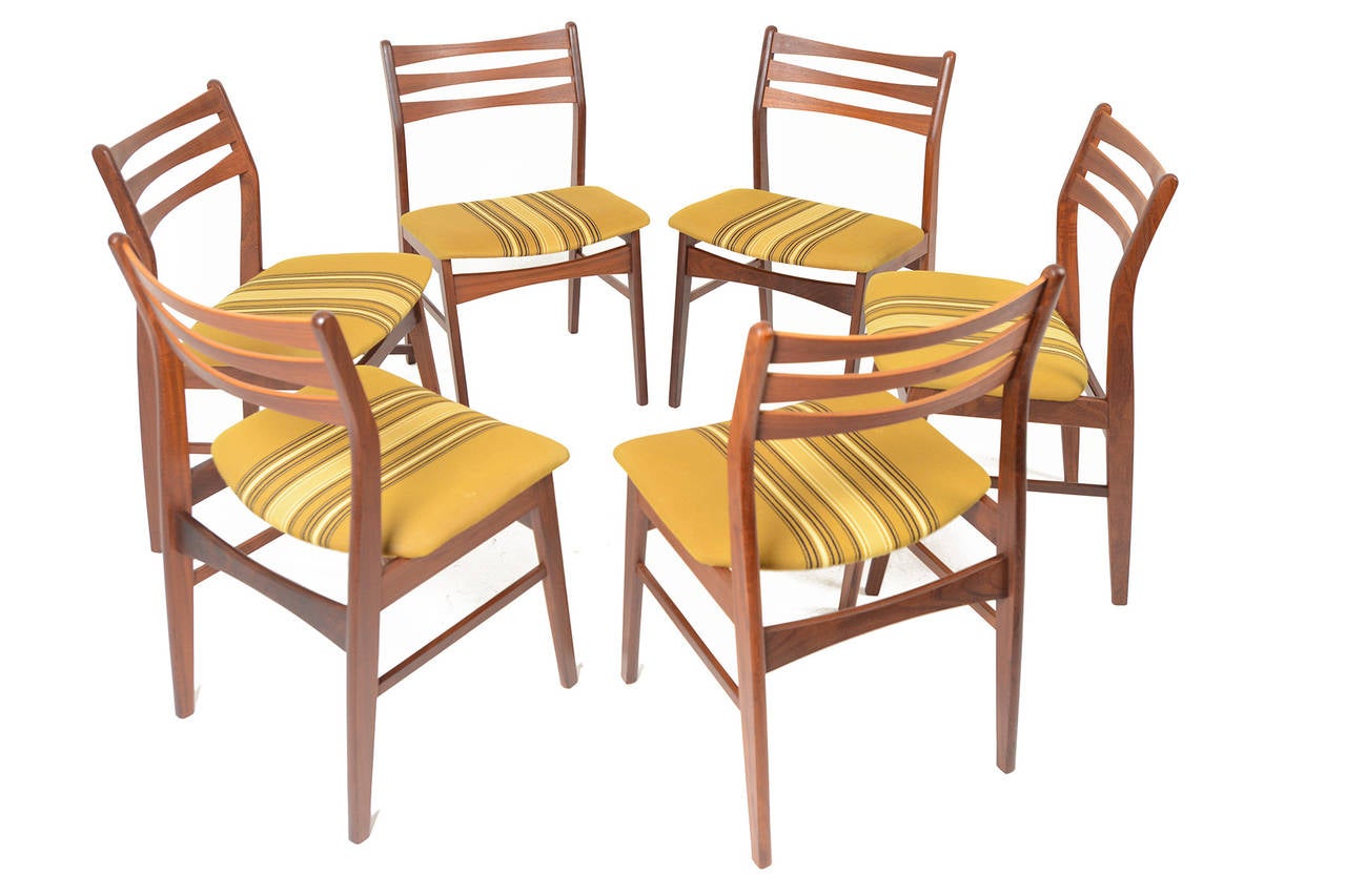 Set of Six Danish Modern Findahls Ladderback Dining Chairs in Teak In Excellent Condition In Berkeley, CA
