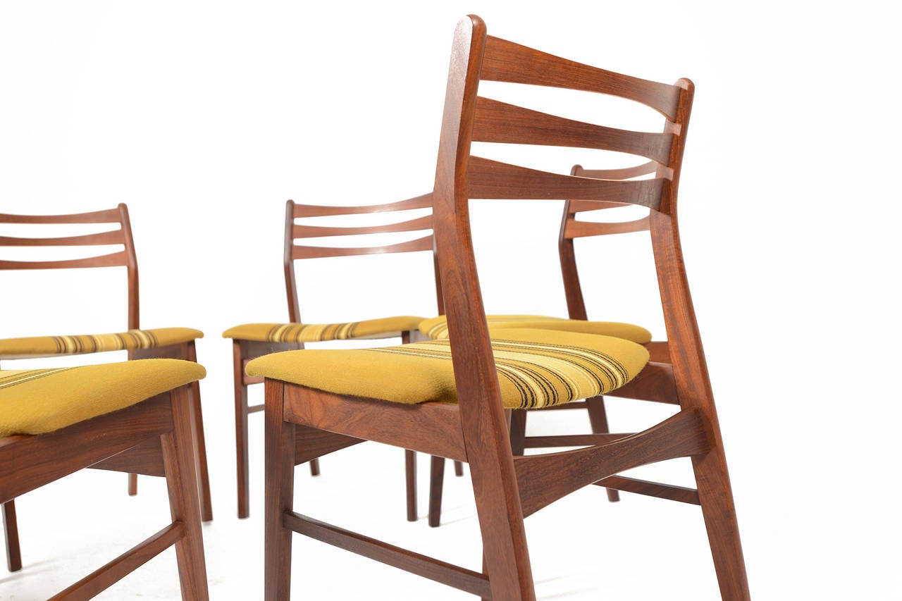 20th Century Set of Six Danish Modern Findahls Ladderback Dining Chairs in Teak