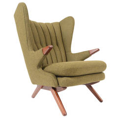 Svend Skipper Model 91 Papa Bear Chair in Olive Wool