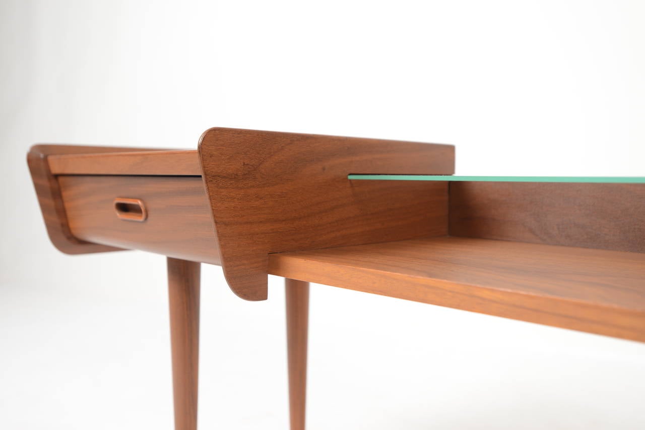 20th Century Belgian Mid Century Entryway Chest in Teak