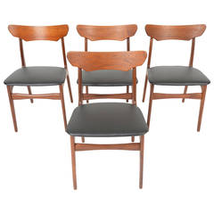Set of Four Schiønning and Ellegaard Teak Dining Chairs
