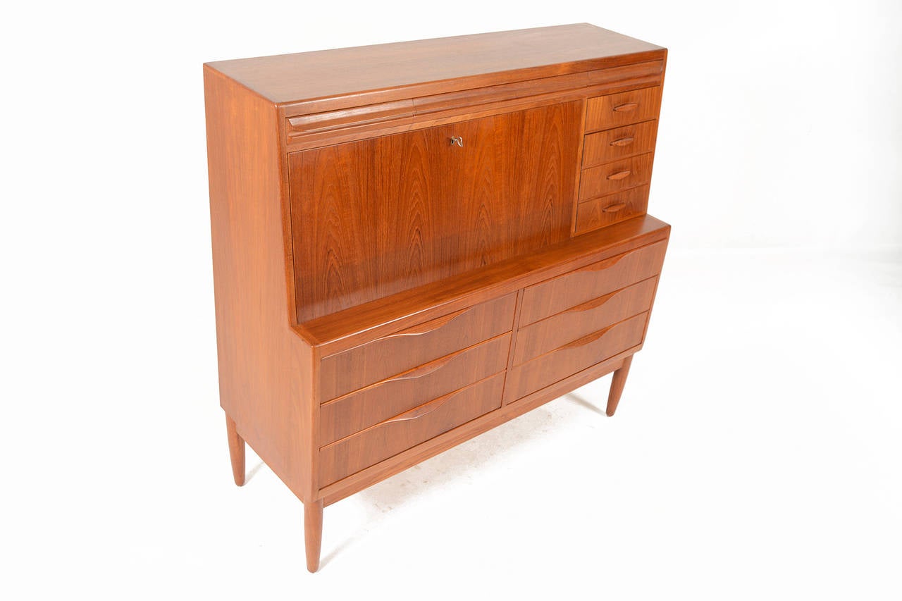 Danish Modern Teak Secretary Desk by Erling Torvits