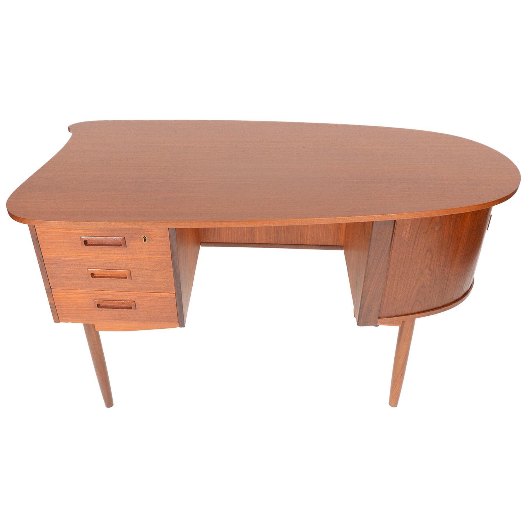 Danish Modern Atomic Teak Biomorphic Desk