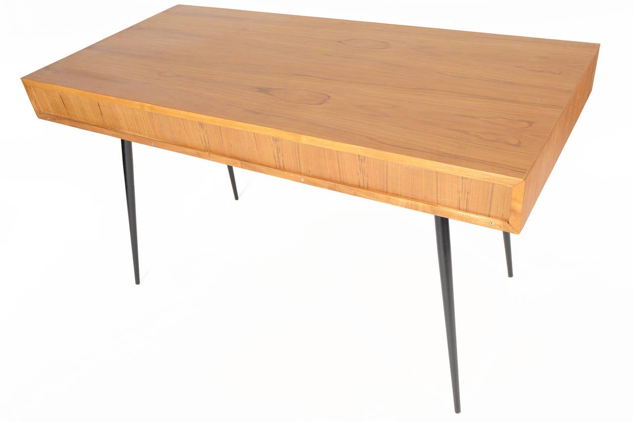 Danish Modern Tri-Color Teak Writing Desk at 1stDibs