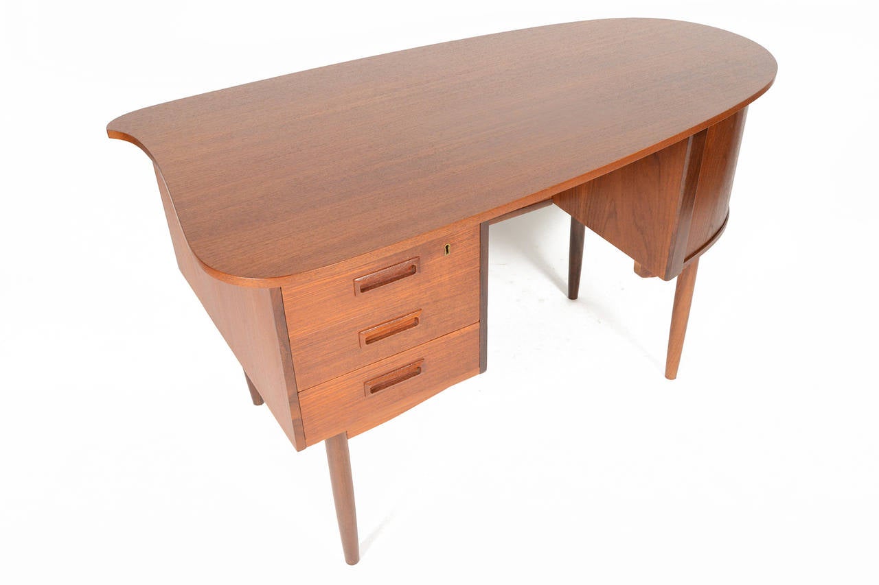 Danish Modern Atomic Teak Biomorphic Desk 1