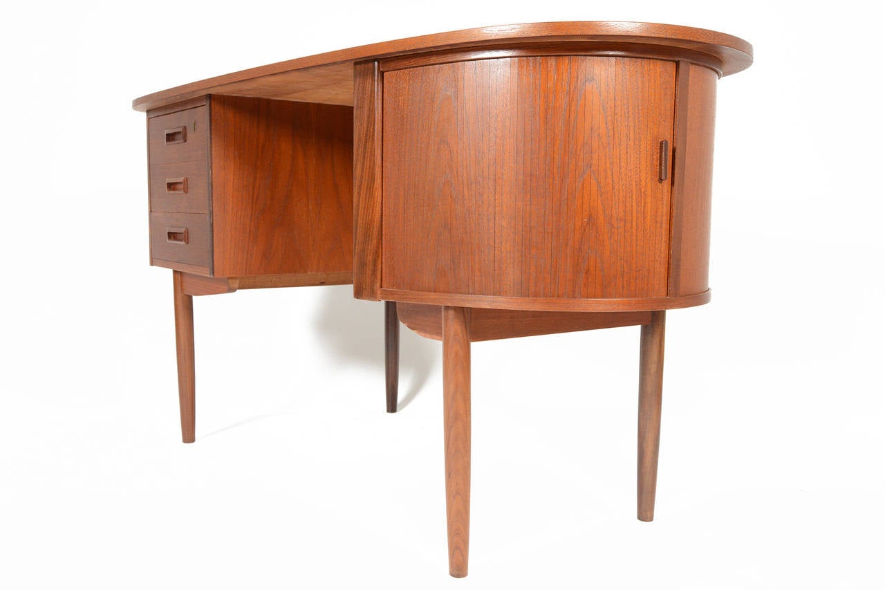 Danish Modern Atomic Teak Biomorphic Desk 2