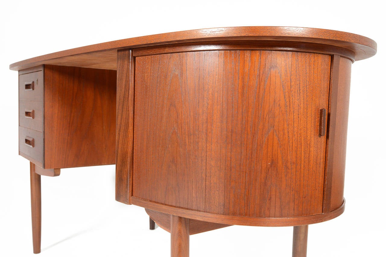 Danish Modern Atomic Teak Biomorphic Desk 5