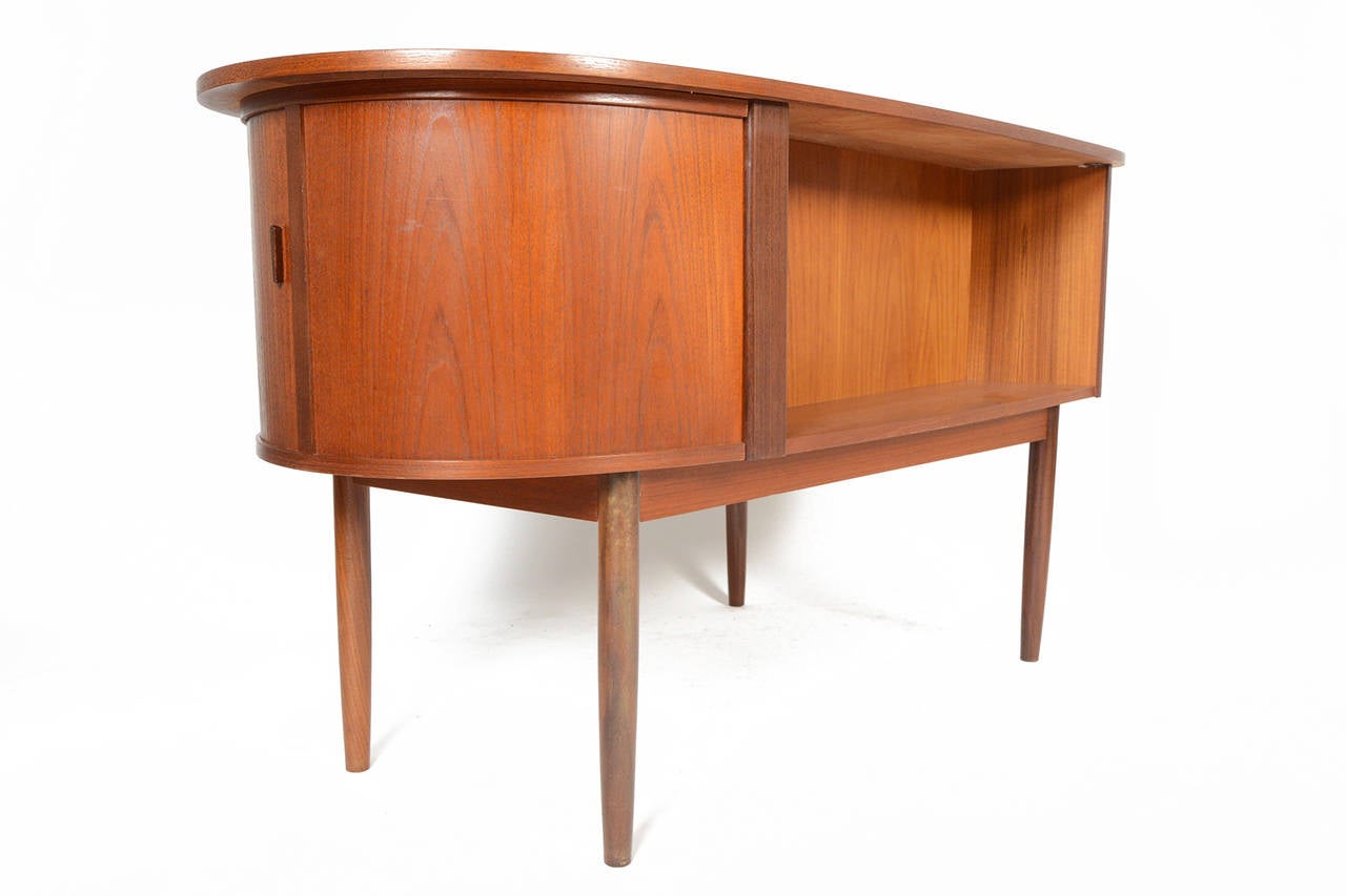 Danish Modern Atomic Teak Biomorphic Desk 4