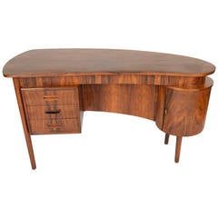 Danish Modern Atomic Rosewood Biomorphic Writing Desk