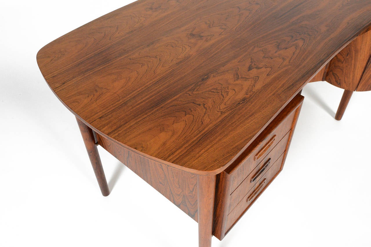 Danish Modern Atomic Rosewood Biomorphic Writing Desk 5