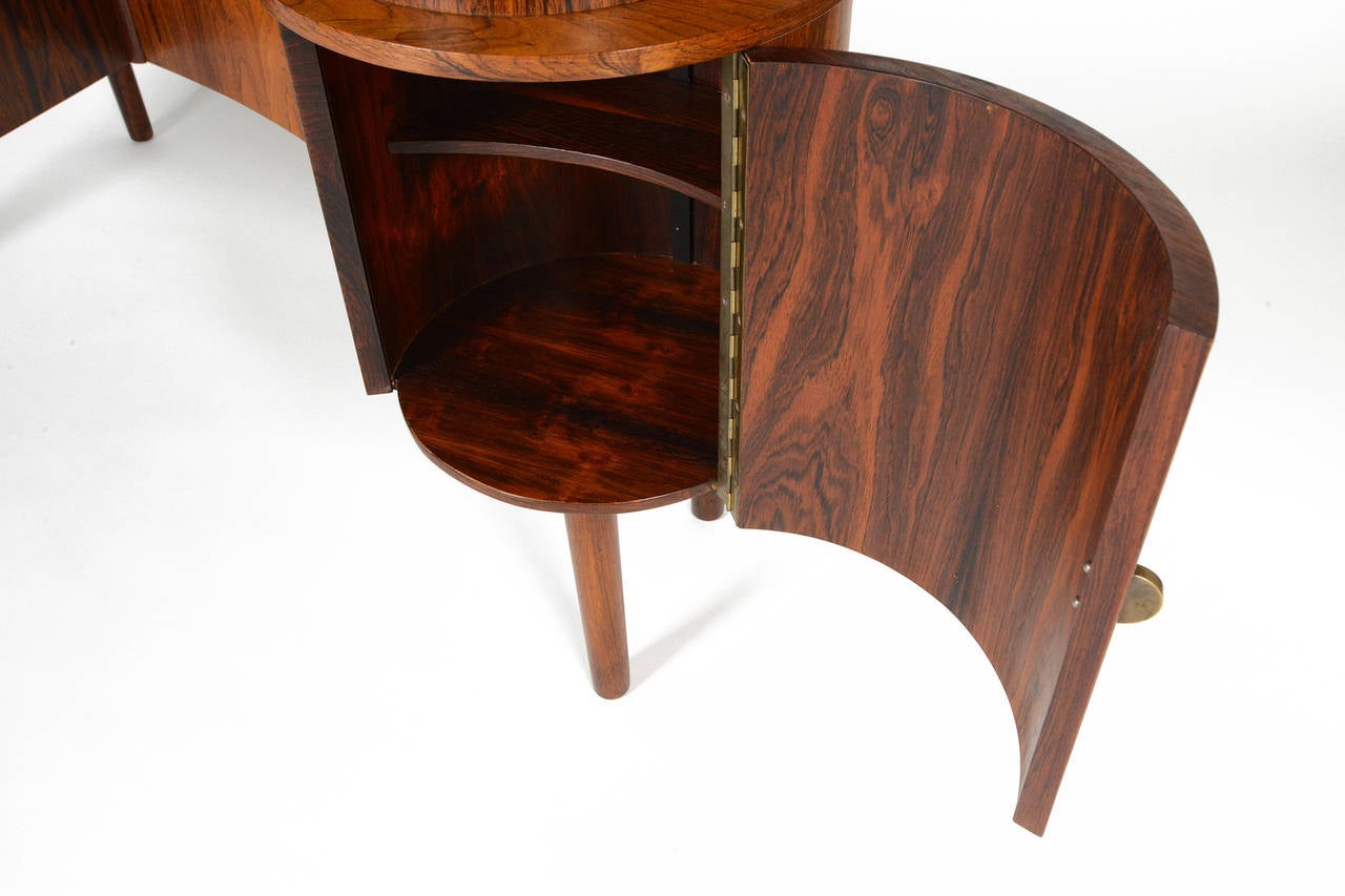 Scandinavian Modern Danish Modern Atomic Rosewood Biomorphic Writing Desk