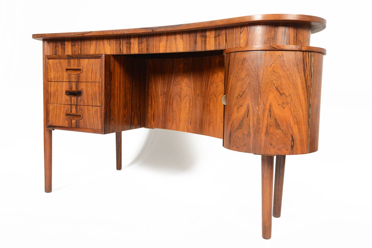 Danish Modern Atomic Rosewood Biomorphic Writing Desk 4