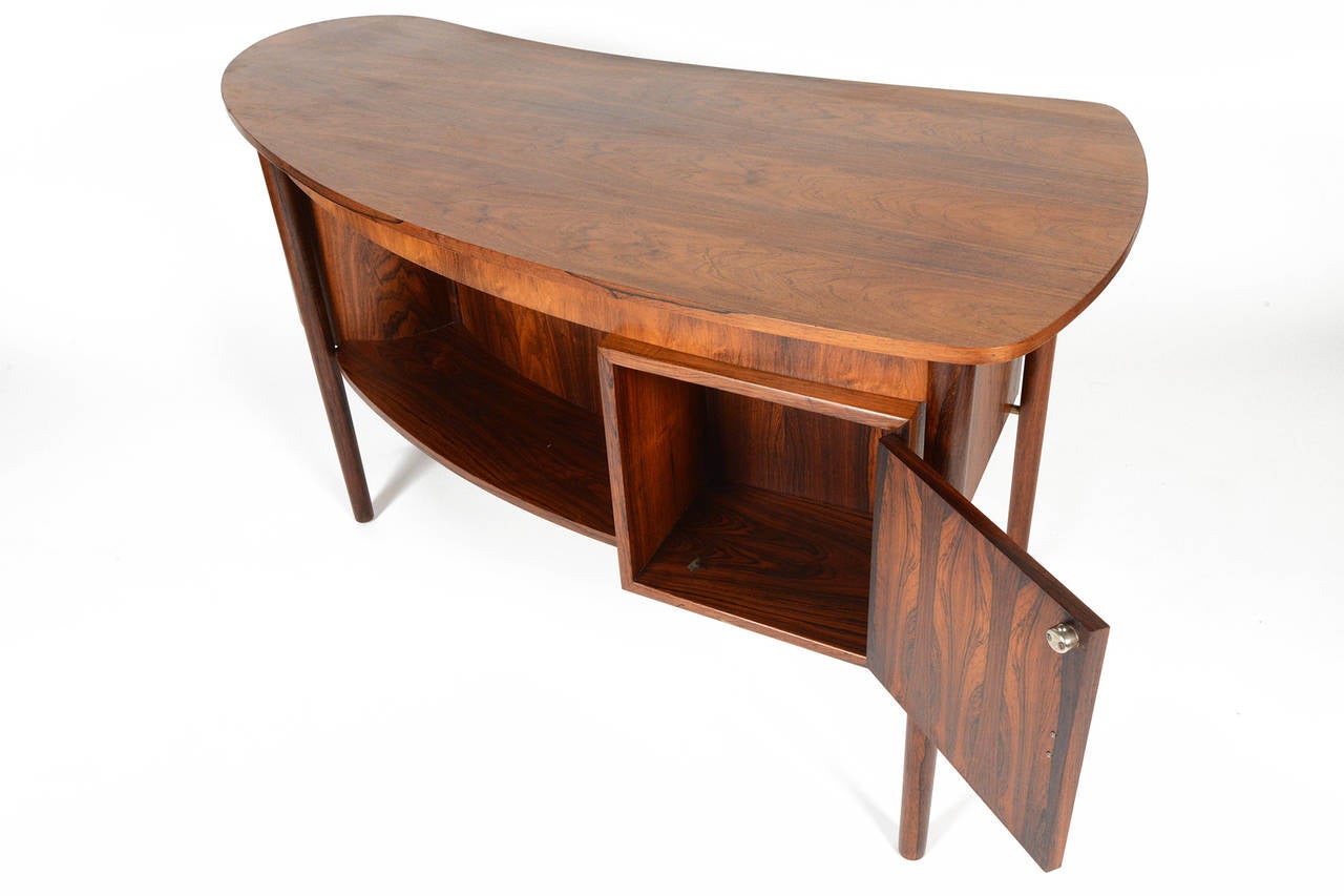 Danish Modern Atomic Rosewood Biomorphic Writing Desk 2