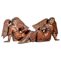 18th Century Polychrome Saints Sculpture