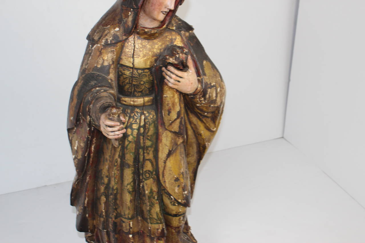 Hardwood Late 18th Century Virgin Mary