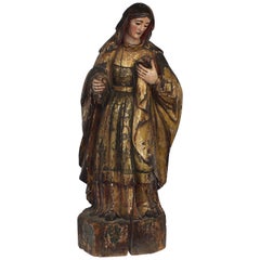 Antique Late 18th Century Virgin Mary