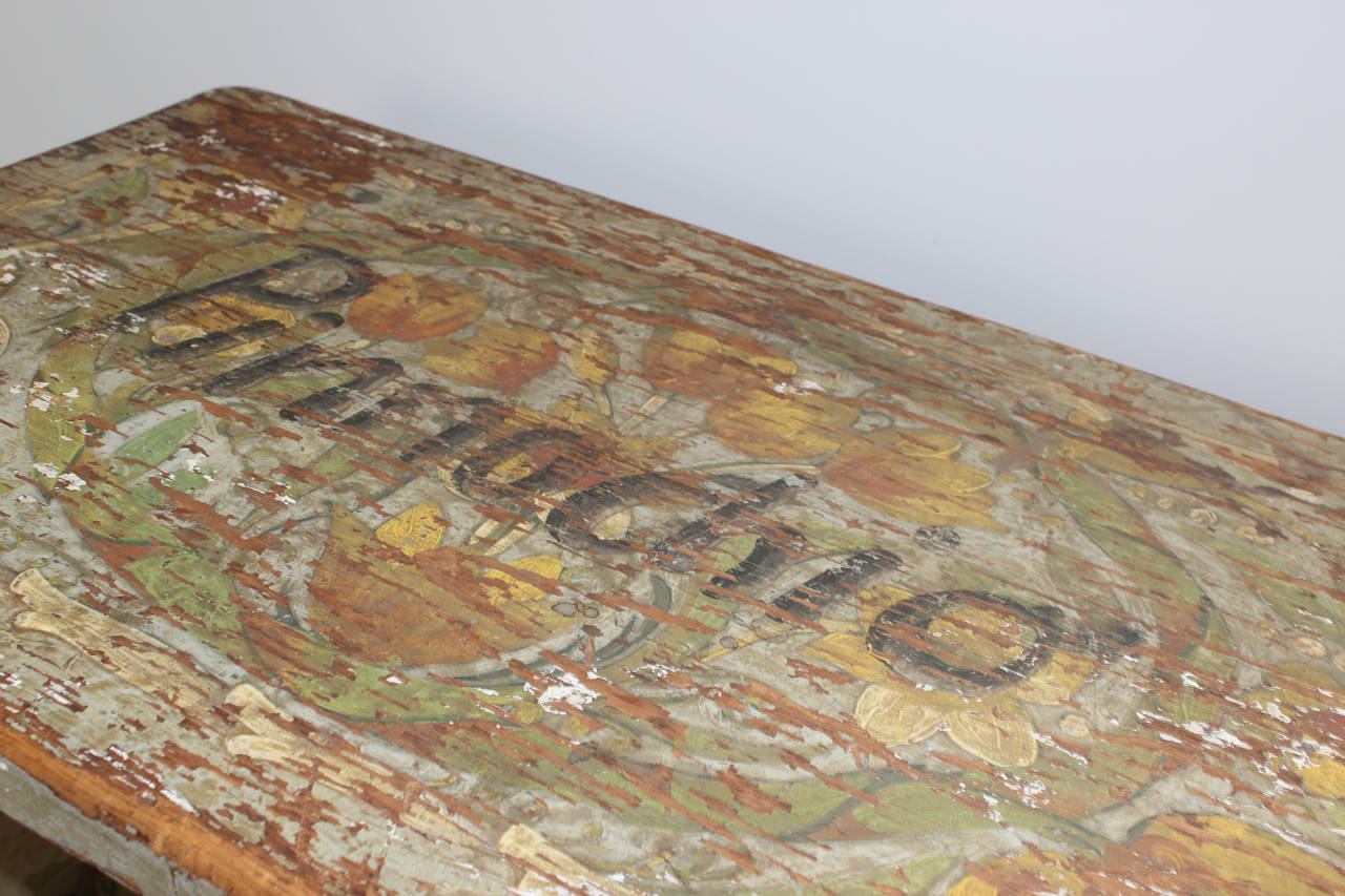 19th Century Continental European Trestle Table In Distressed Condition In Pomona, CA