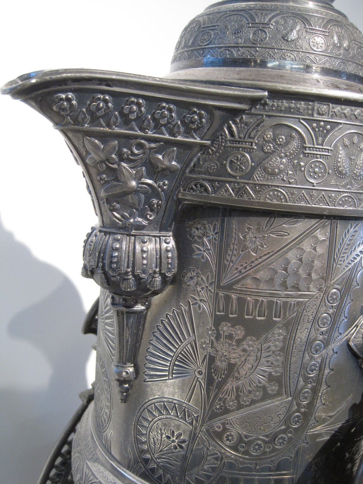 Ornate Victorian Silver Plate Tipping Kettle 1