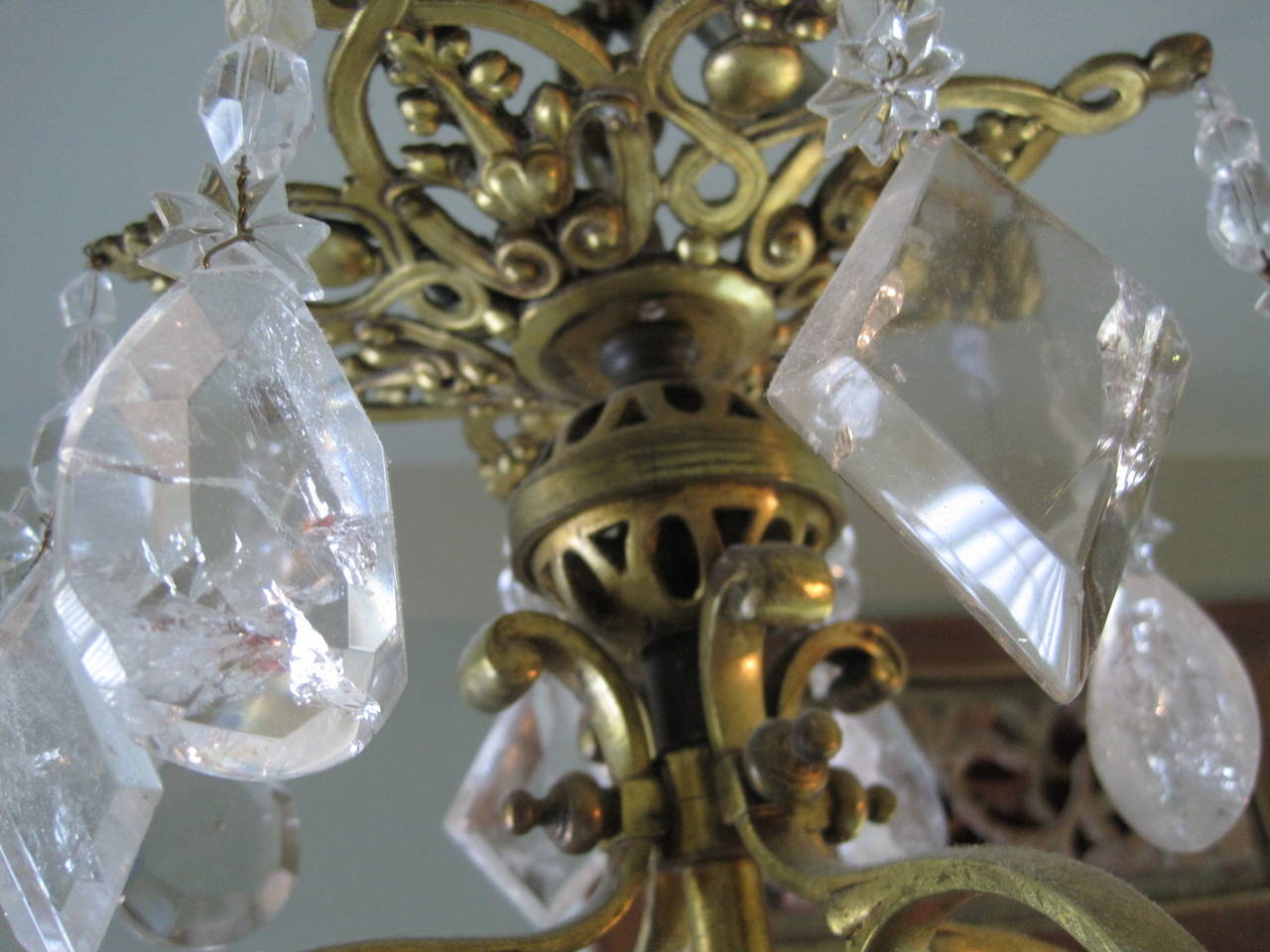 rock quartz crystal chandelier