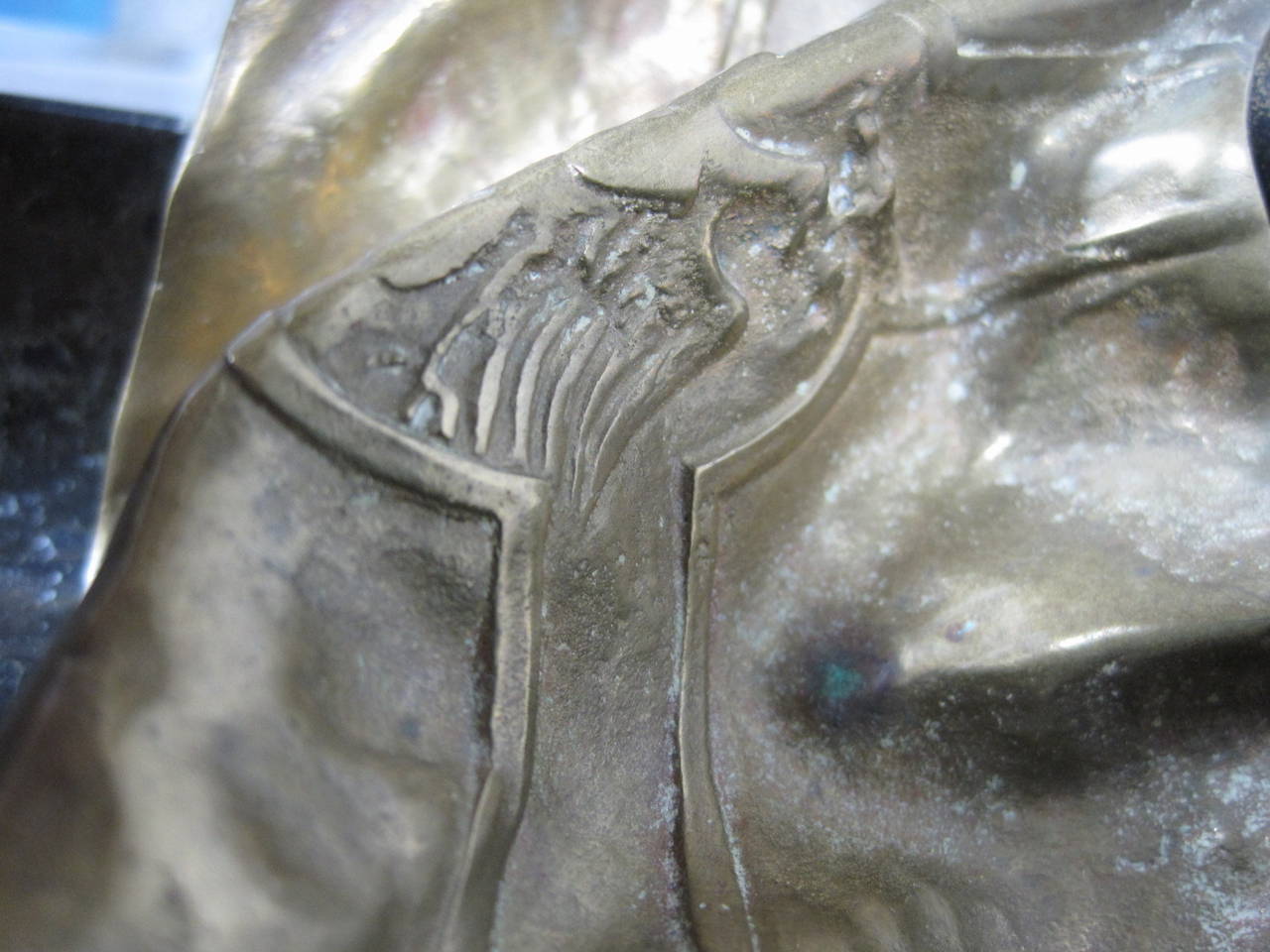 German Bronze Sculpture and Granite Naval Military Ashtray 1
