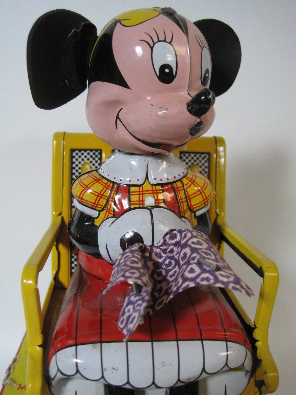 Japanese Minnie Mouse Tin Toy, Linemar Lithographed Wind-Up with Original Box