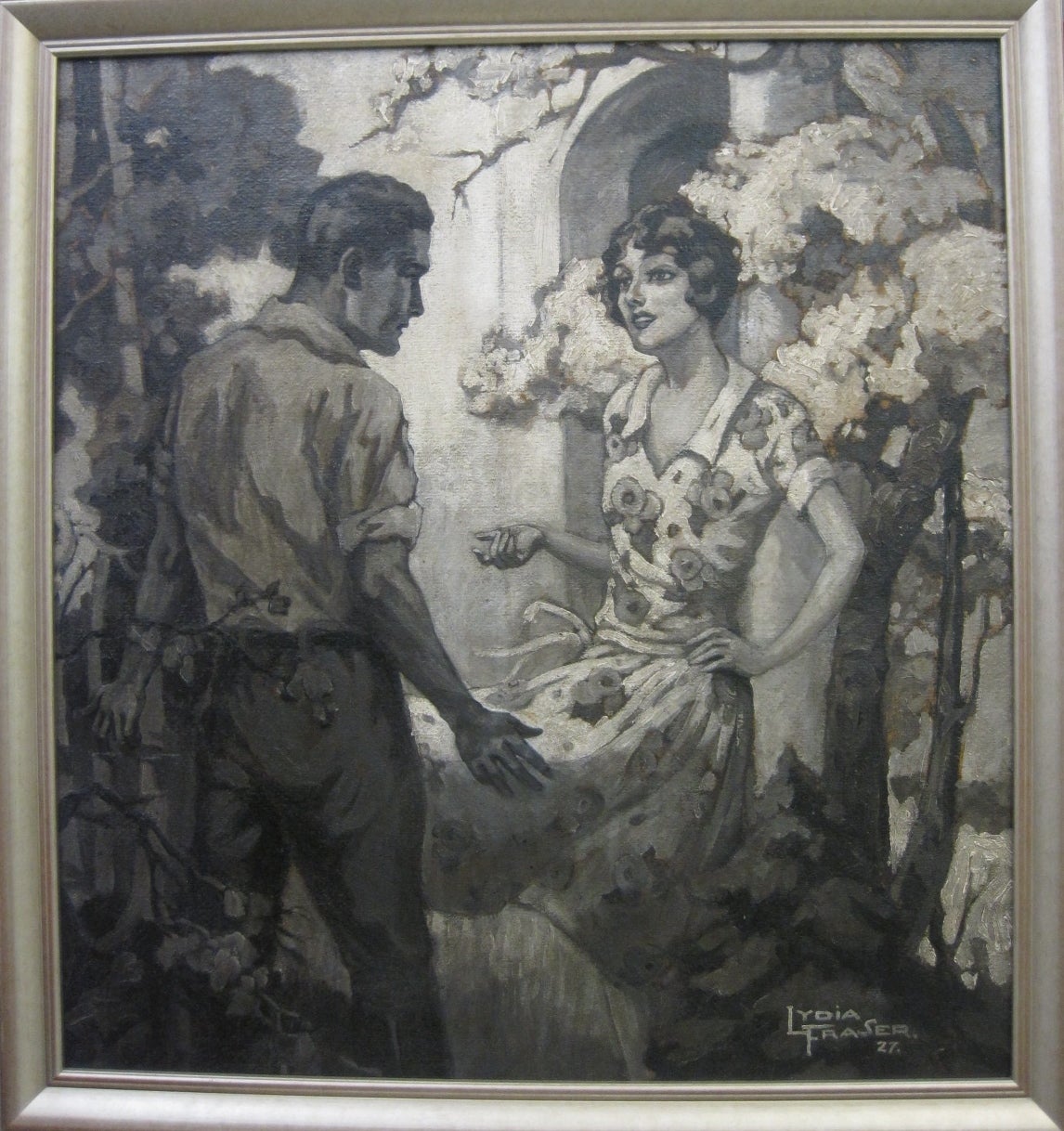 Lydia Fraser Oil Painting, Art Deco In Excellent Condition In Hamilton, Ontario