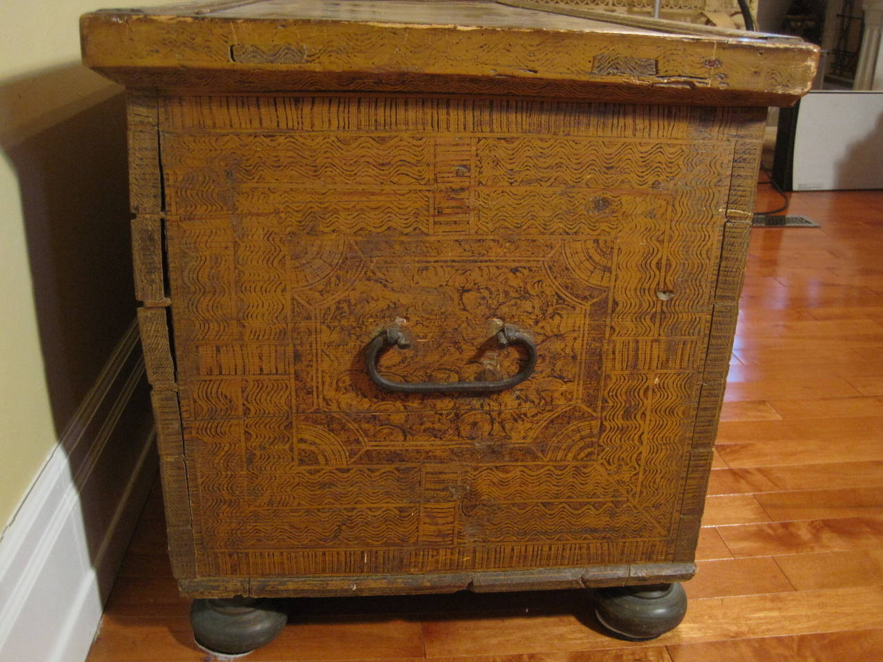 Rococo 18th Century Blanket Box or Wedding Dowry Chest For Sale