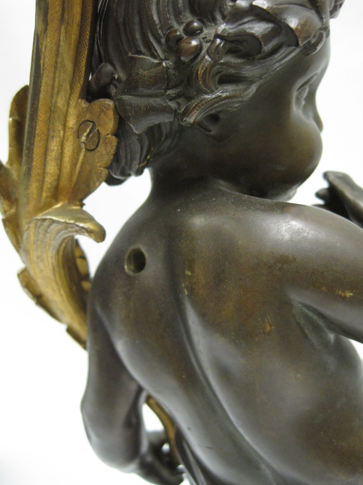 19th Century French Bronze Candelabra with Cherubs 5