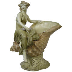 Antique Royal Dux Art Nouveau Porcelain Woman Figure