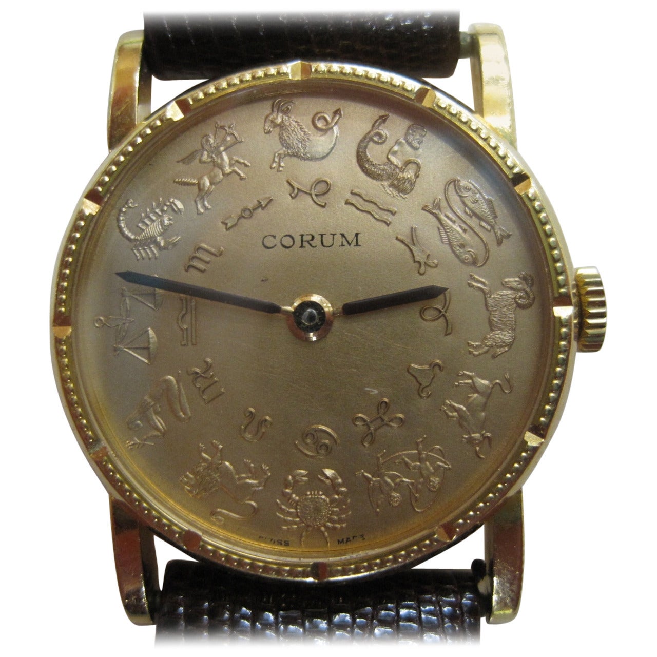 Corum 18-karat Yellow Gold Coin Astrological Zodiac Symbol Watch