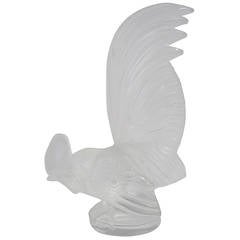 Lalique Crystal Rooster Paperweight