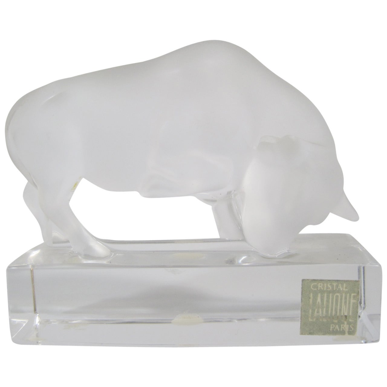 Lalique Crystal Bull Paperweight