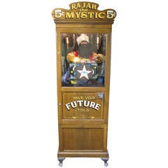 Vintage Fortune Teller Machine, Coin-Operated "Rajah the Mystic"