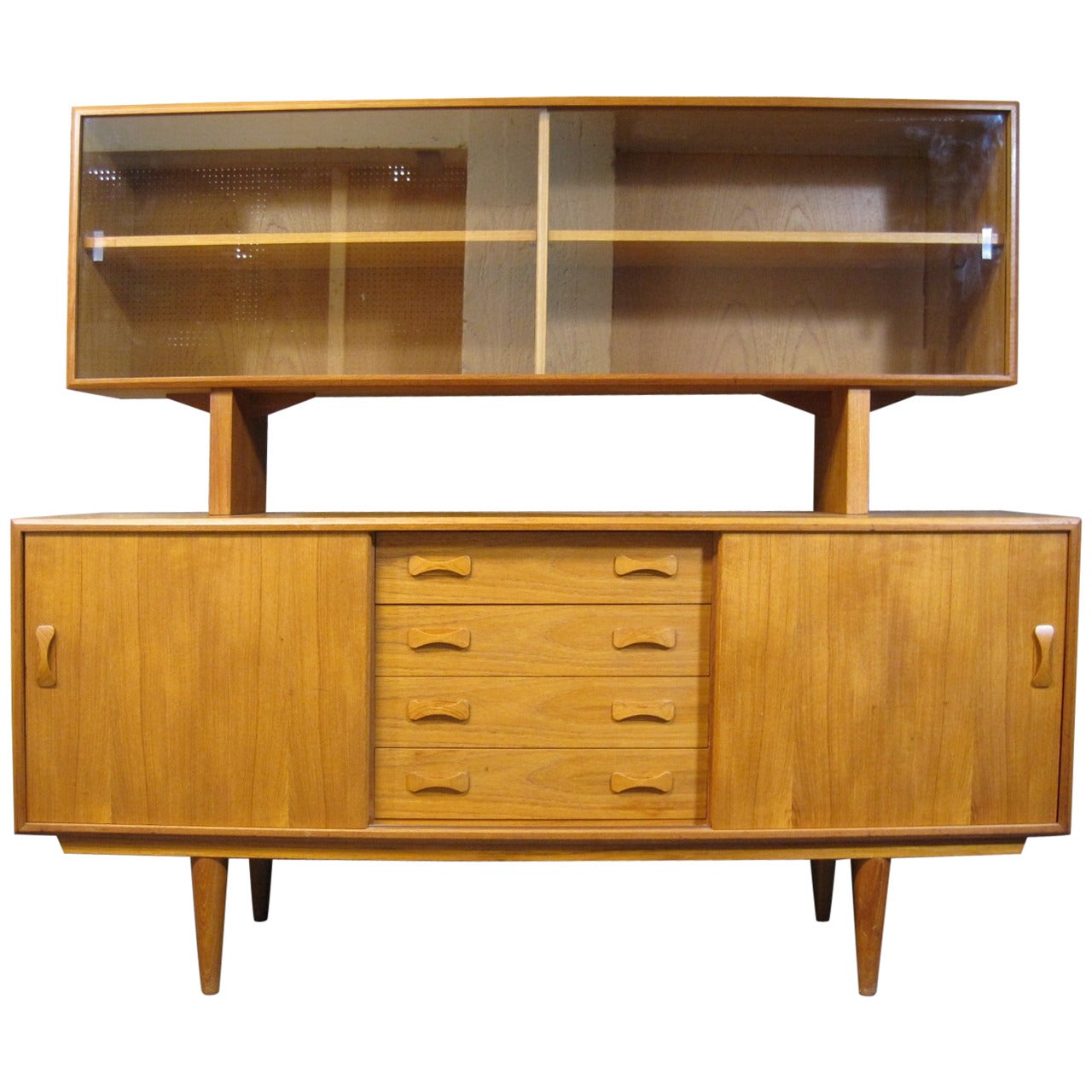 Clausen & Son Danish Teak Buffet and Hutch, Scandinavian Modern