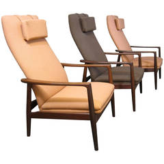 Scandinavian Teak Reclining Lounge Chairs