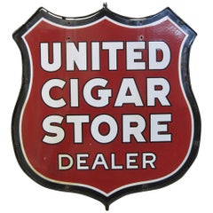 United Cigar Store Porcelain Sign, Tobacco