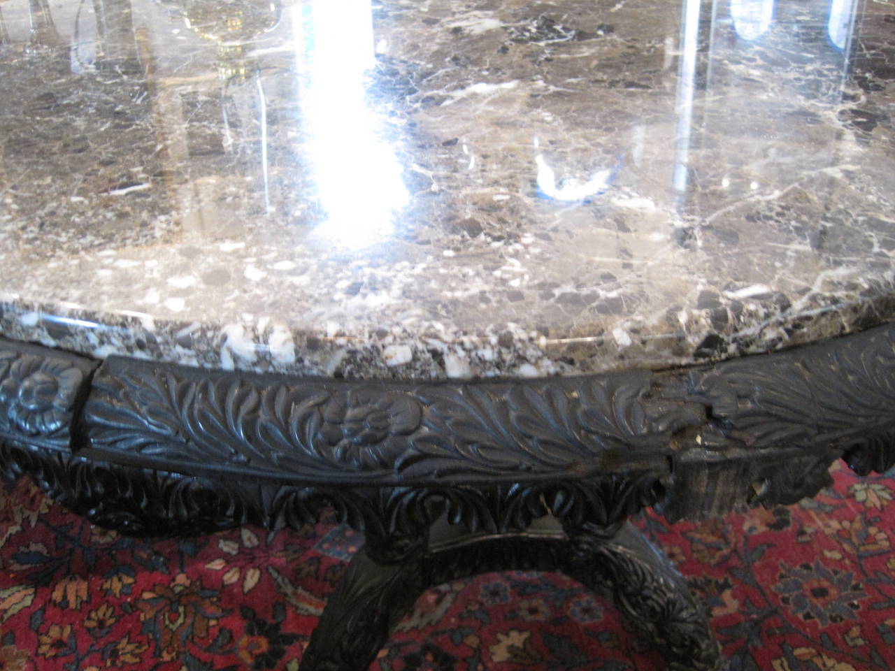 Ceylonese Ebony Dining Table, Anglo-Indian, 19th Century 2